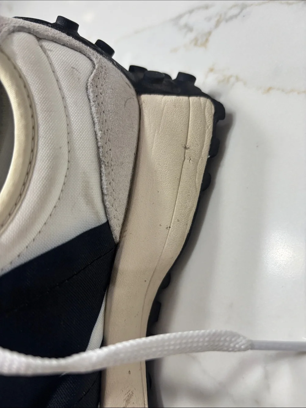 New Balance Women's White, Cream & Black Retro-Runner Sneakers
